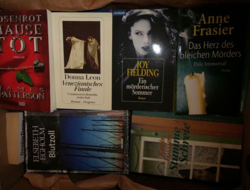 Bücherkiste / Sammlung Krimis, Kriminalgeschichten, Thriller  *mit Liste