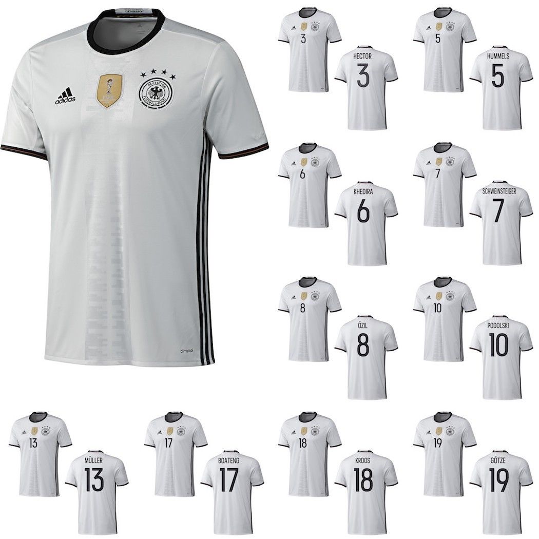 adidas DFB Home 4 Sterne Deutschland Heimtrikot mit Beschriftung weiß EM 2016