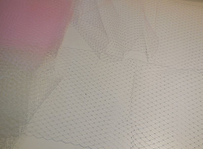 Pink OR Ivory Bridal Wedding Birdcage Veiling Millinery Hat Veil Net Per Meter