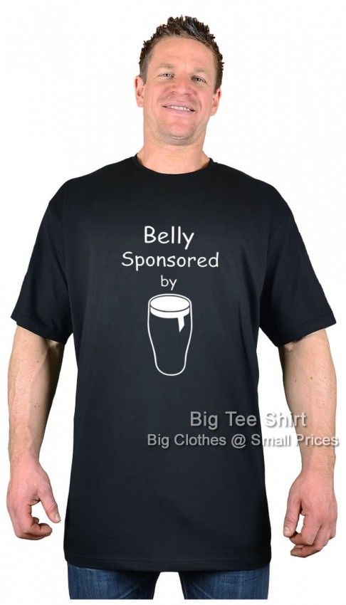 Big Mens Black BTS Belly Sponsor T-Shirt 2xl 3xl 4xl 5xl 6xl 7xl 8xl (T)
