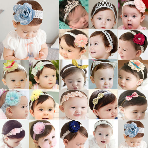 Baby Mädchen Blume Bow Kopftuch Haarband Kinder Stirnband Kopfband Haarschmuck S
