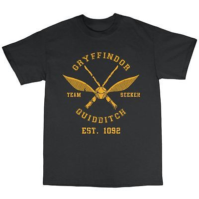 Quidditch T-Shirt 100% Cotton Gryffindor Hogwarts Goblet Of Fire Potter Harry