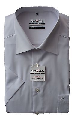 Marvelis 1/2 Kurzarmhemd Weiß Normalschnitt Comfort Fit Bügelfrei NEU