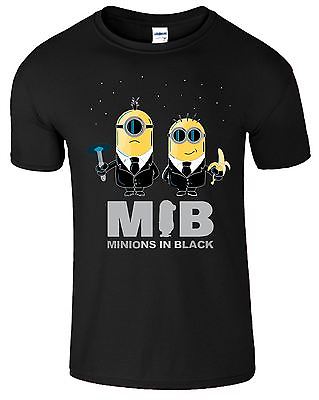 Minions In Black Funny Despicable Me Movie Top Tee Gift Mens T-Shirt