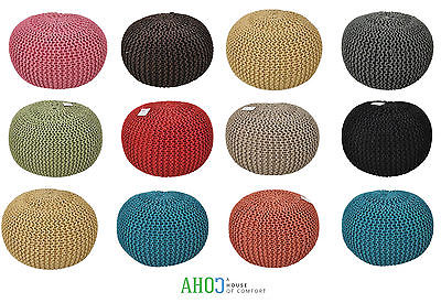 Baumwolle Poufs Sitzhocker Fußhocker Hocker Strickpouf 60 cm in versch. Farben