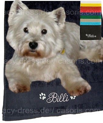 Hundehandtuch mit Namen bestickt in 9 Farben Stickerei Handtuch Hund L890891