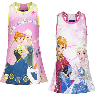 Disney Frozen Die Eiskönigin Kleid Strandkleid Sommerkleid Anna Elsa