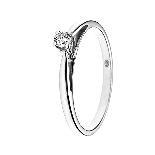 Diamonds & You Solitär-Ring Weißgold 9 kt Premium Diamant 0,1 Karat T48 9BG-- AM SOLO - 010/48