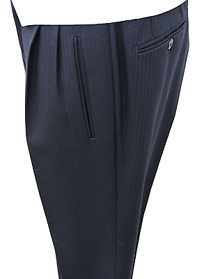 MENS NAVY BLUE HERRINGBONE WOOL WEDDING DRESS TROUSERS (matches our other items)