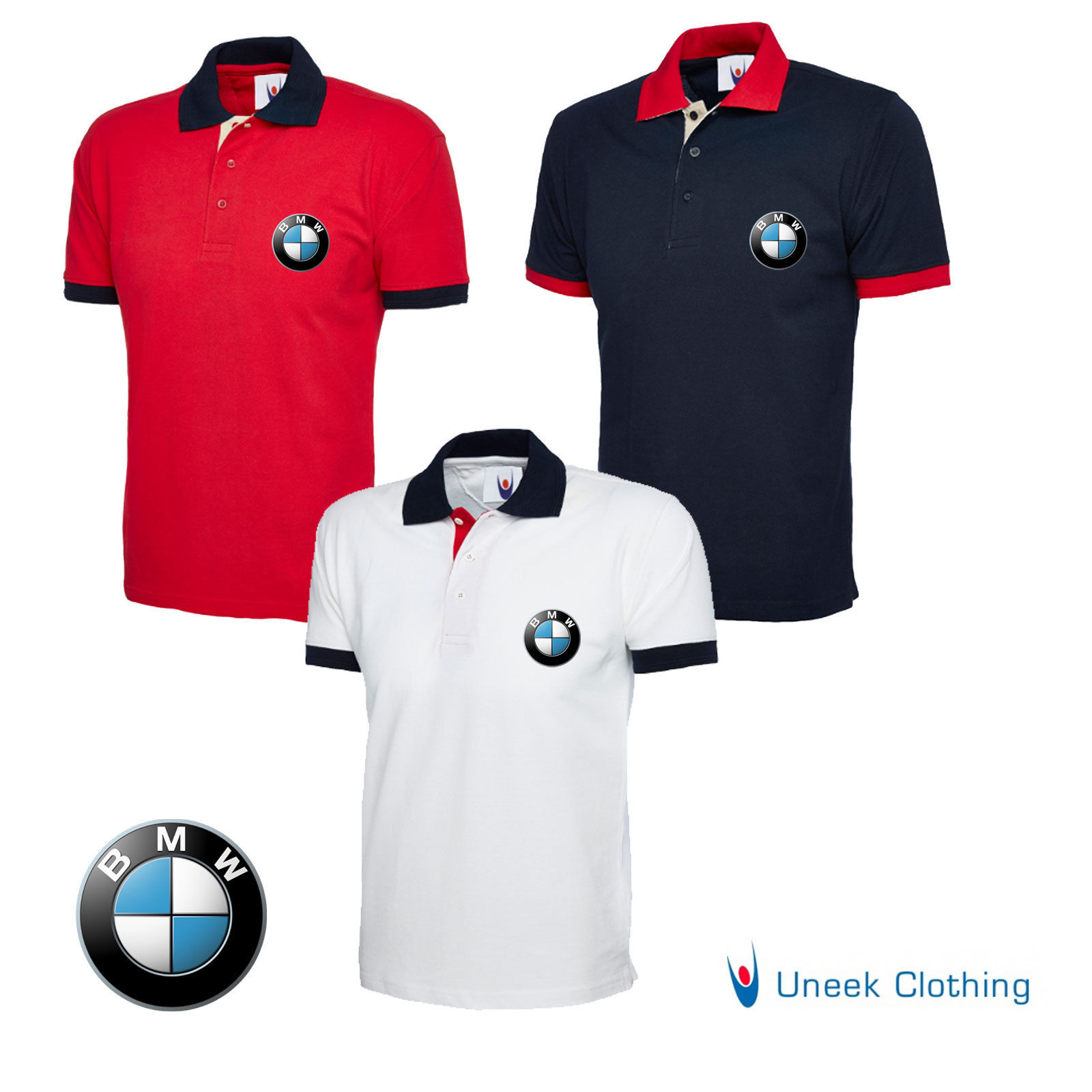 BMW Contrast Polo Shirt With Embroidered Logo
