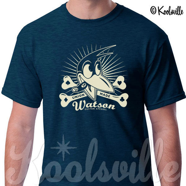 Watson Custom Apparel 'Crow 'N' Crossbones' T-shirt Rockabilly, Hot Rod, Kustom