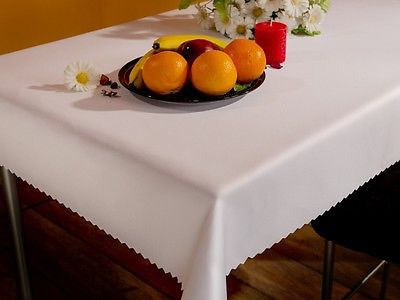 Tischdecken mit Fleckschutz abwaschbar Lotus Eckig Fleckenreisistente 114gn Weiß