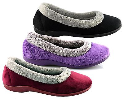 Ladies Womens Boxed Memory Foam Padded Extra Comfort Slip On Slippers Shoe Size