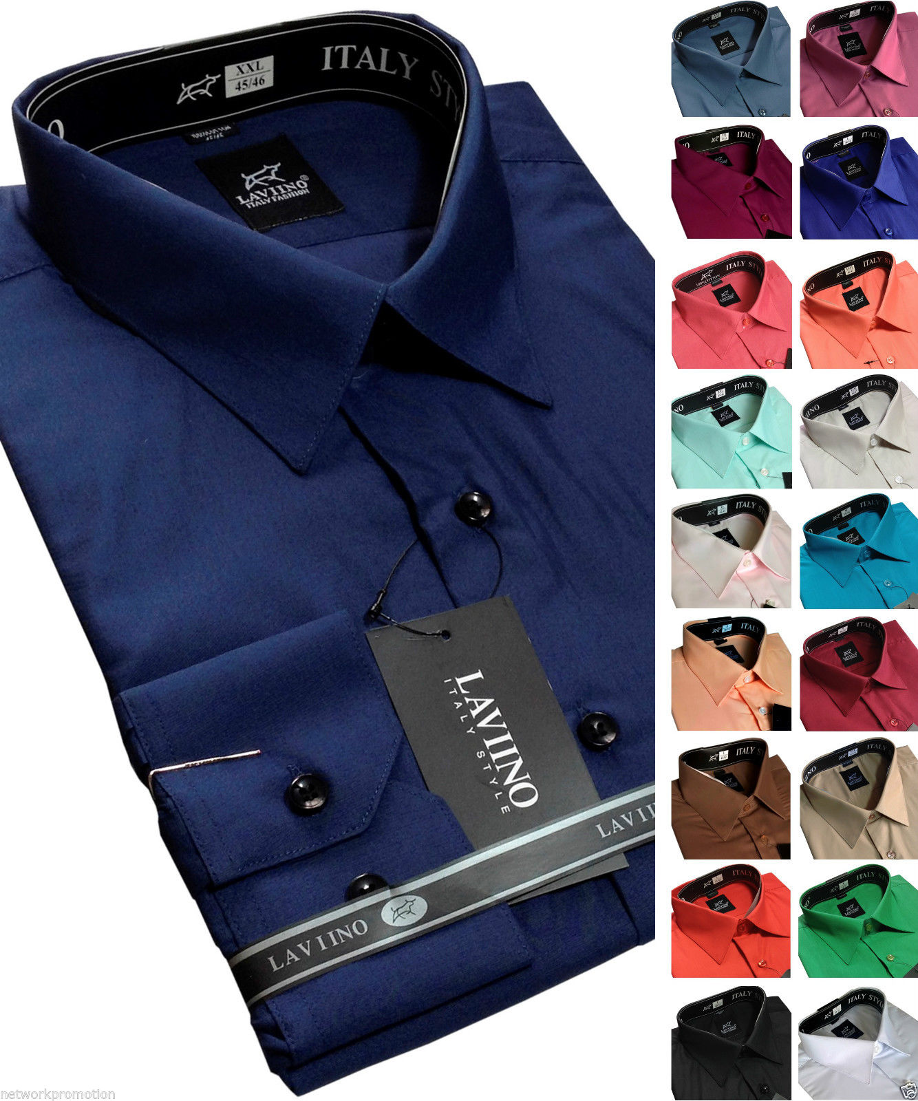 Men's Cotton Plain Everyday Value Shirt Classic Collar Formal Casual Long Sleeve