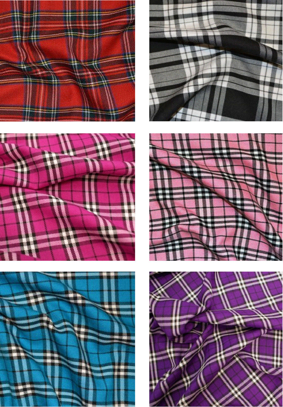 FAT QUARTERS SQUARES TARTAN PLAID PER HALF OR FULL METRE HOBBY CRAFTS QUILTING 