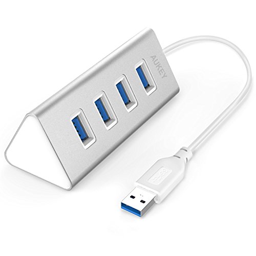 Aukey cb-h31-es-p – Hub 4 Ports USB 3.0, Farbe: Silber, Farbe: Silber