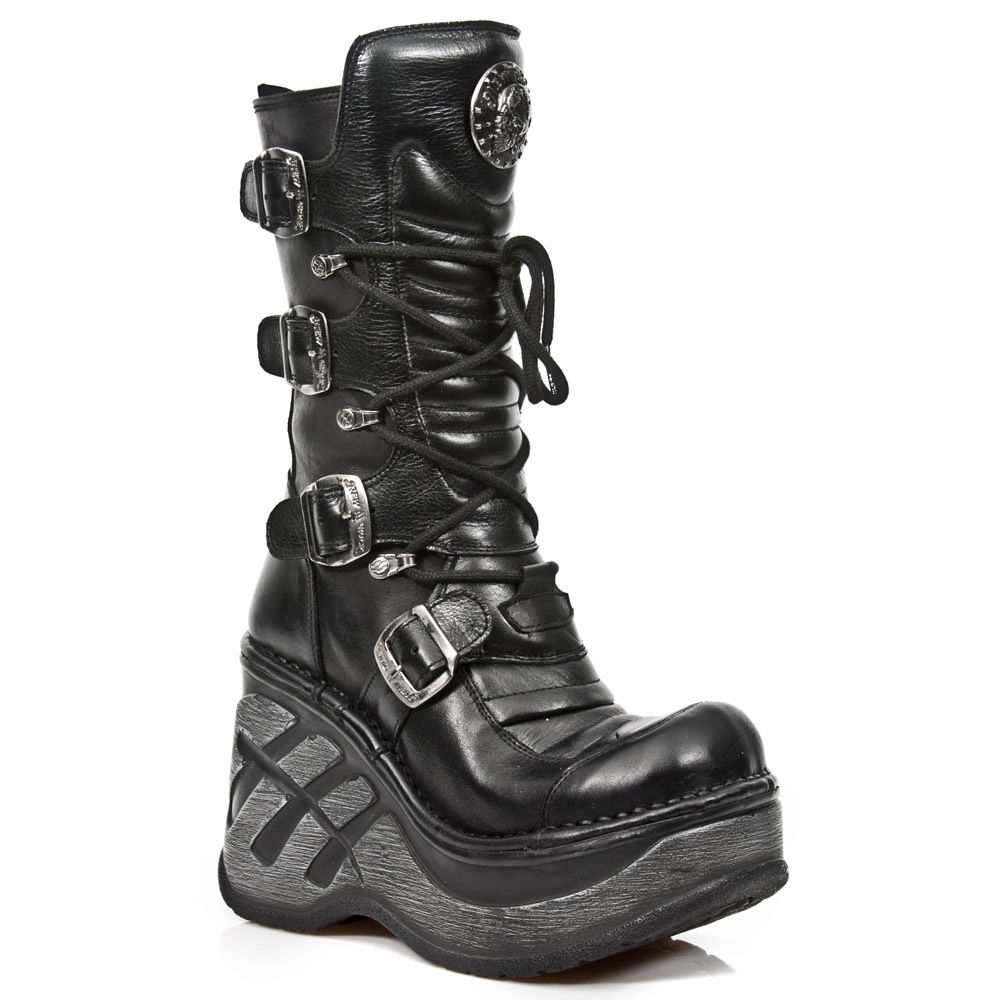 NEWROCK M.SP9873 S1 Black EXCLUSIVE LATEST New Rock Punk Gothic Boots - Womens