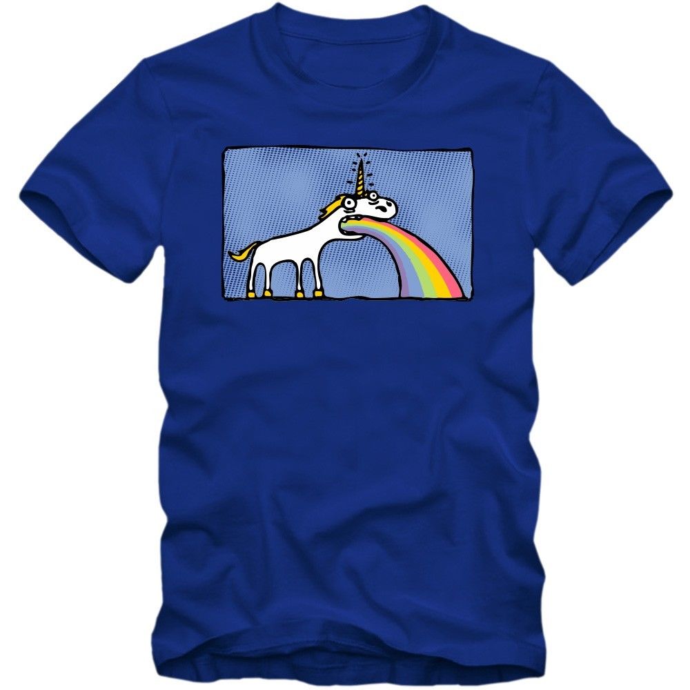 Speinhorn T-Shirt | Herrenshirt | kotzendes Einhorn | Unicorn | Regenbogen
