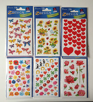 Avery Zeckform Schmuck Etiketten Sticker Z-Design Herz Schmetterling Blumen 
