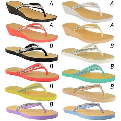 NEW JELLY SANDALS WOMENS LADIES DIAMANTE SUMMER HOLIDAY COMFORTS FLIP FLOPS SIZE