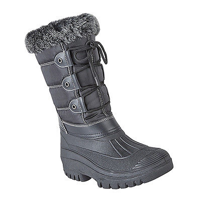 Ladies New Lace Front Insize Zip Insulated Warm Boots Faux Fur Waterproof Winter