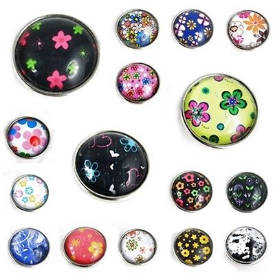 Hippie Flower Blüte Blume Clicks Buttons Wechselschmuck kompatibel mit Chunks