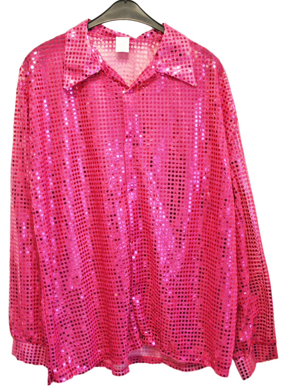 Pailletten-Hemd in pink | Disco-Hemd ( 2. Wahl )