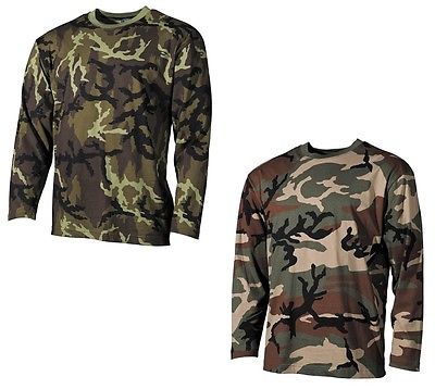 US LANGARM T-Shirt Longsleeve woodland camouflage Army Bundeswehr BW Pullover