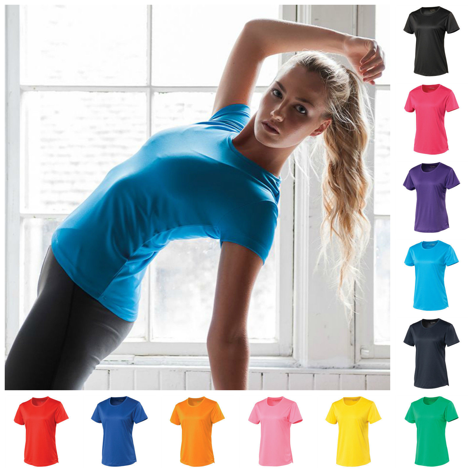 Ladies Fitness Running Short Sleeve T Shirt Tee Top Gym Sports Yoga Breathable