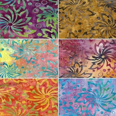 Freedom Watercolour Flower Batik Floral 100% Cotton Fabric (FF)