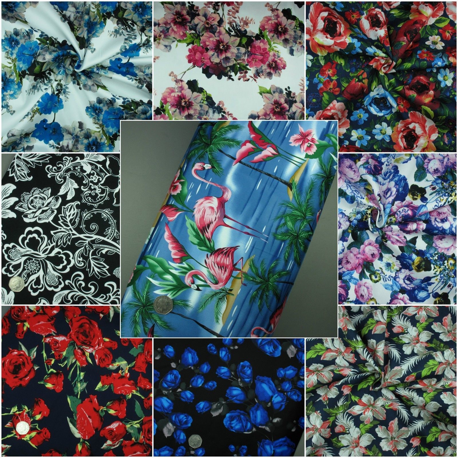 Stretch Cotton Fabric Floral Dress Making High Quality Extra Wide 60
