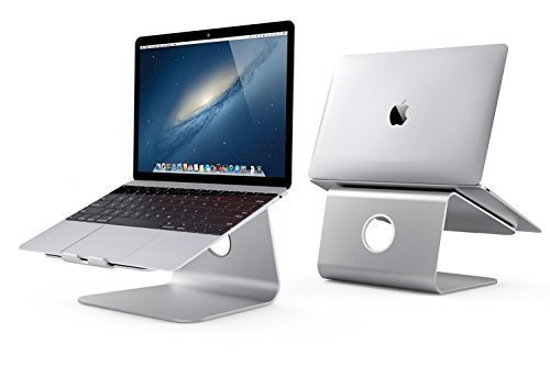 Spinido Verbesserte Alulegierung Cooling Laptop Stand, geeignet für Apple Macbook, alle Notebooks, Tablets, eBook-Reader und Bücher - Silber
