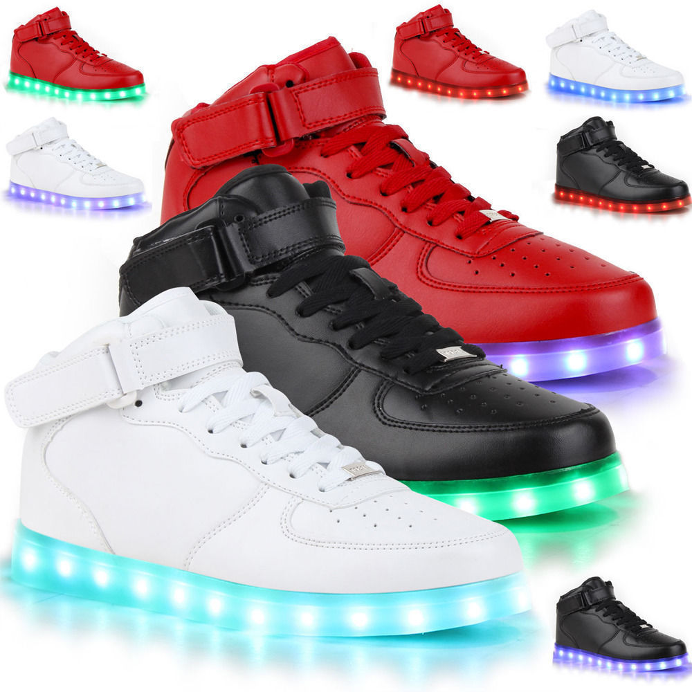 Hallo-Top/Low Erwachsene/Kinder Blinkende Sneaker Led Farbwechsel Licht Schuhe