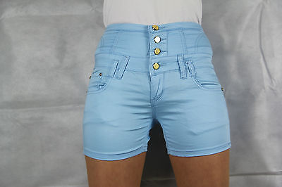 MC-R5181 Sexy Kurz Jeans Hoch Hochbund Hotpants Sommer Rot Schwarz Corset Shorts