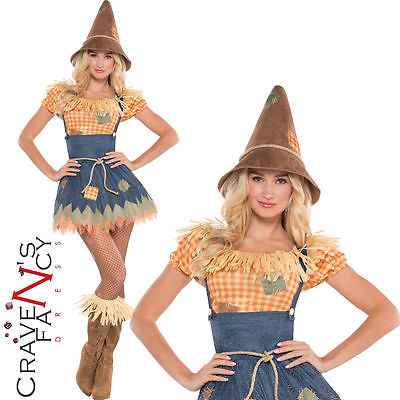 Ladies Sultry Scarecrow Costume Adult Fancy Dress Wizard of Oz Outfit UK 8-20