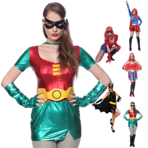 Superheldin Super Woman Hero costume Sexy Robin Batgirl Super girl Kostüm Party