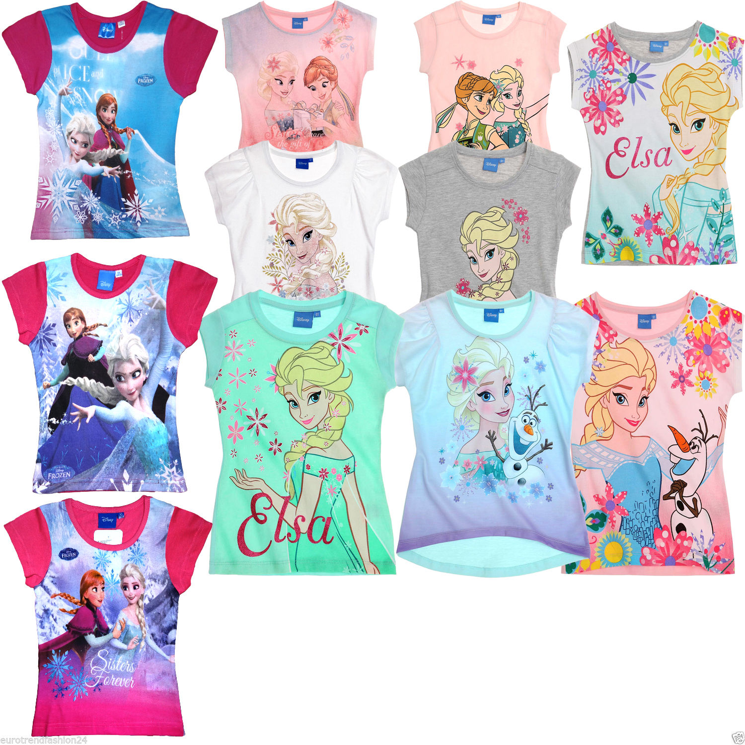 Disney Frozen / Die Eiskönigin Elsa Anna Sommershirt Shirt T-Shirt Oberteil Neu