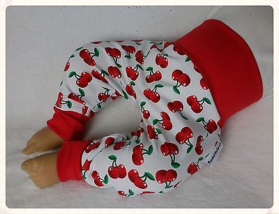 Baby Pumphose 50 56 62 68 74 80 86 92 Kirschen Rot Weiß Jersey handmade DaWanda
