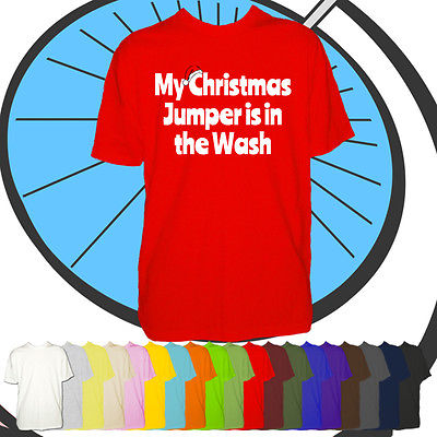 Mens Christmas Funny Tshirt - Jumper In The Wash T Shirt Party Work Do Xmas Top