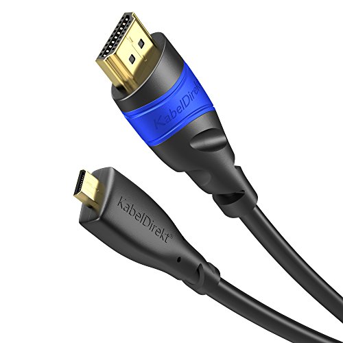 KabelDirekt 3m Micro HDMI Kabel / kompatibel mit HDMI 2.0a/b, 2.0, 1.4a (Ultra HD, 4K, 3D, Full HD, 1080p, HDR, ARC, Highspeed mit Ethernet) - FLEX Series