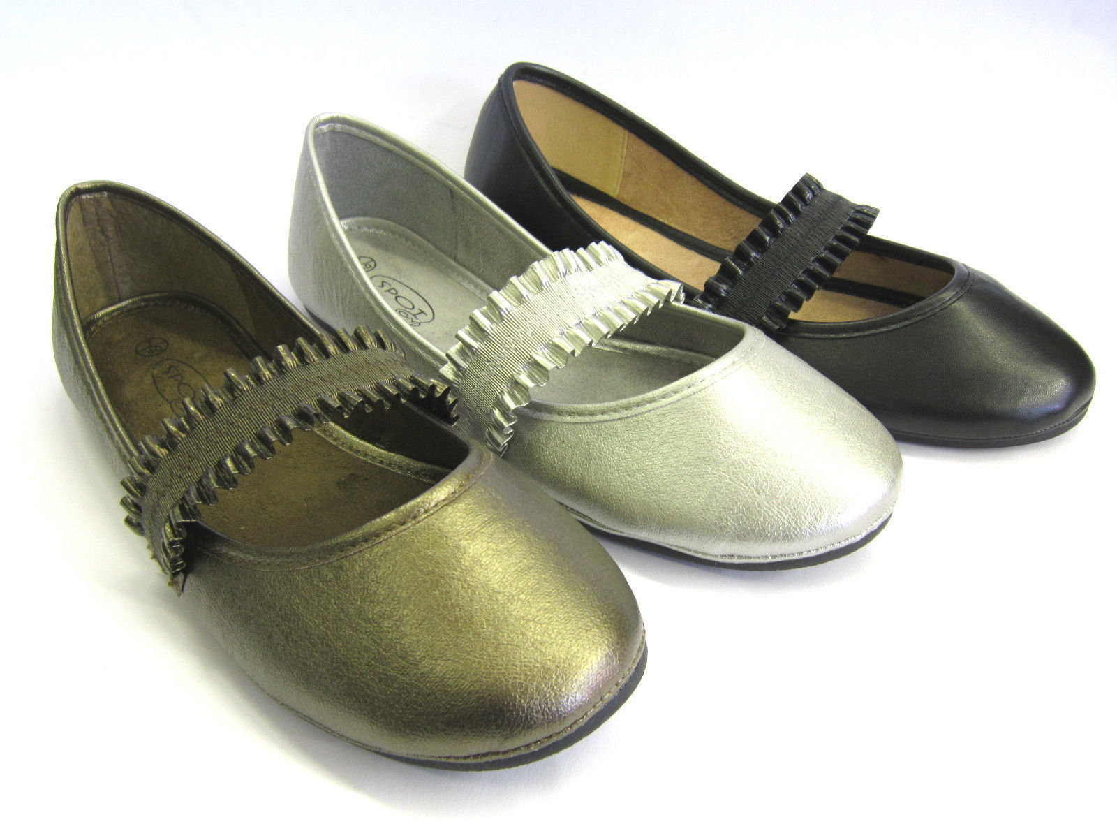 Ladies Spot On Flat Dolly Shoes UK Sizes 3-8 F8486