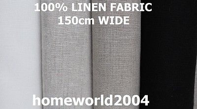 Washed 100% Linen Fabric 150cm wide per metre 