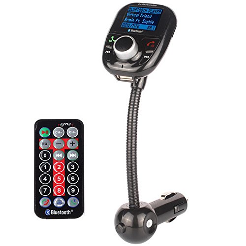 PolarLande Bluetooth Freisprecheinrichtung FM Transmitter Car Kit MP3 Musik Player Radio Adapter mit Fernbedienung für iPhone Samsung Smartphone
