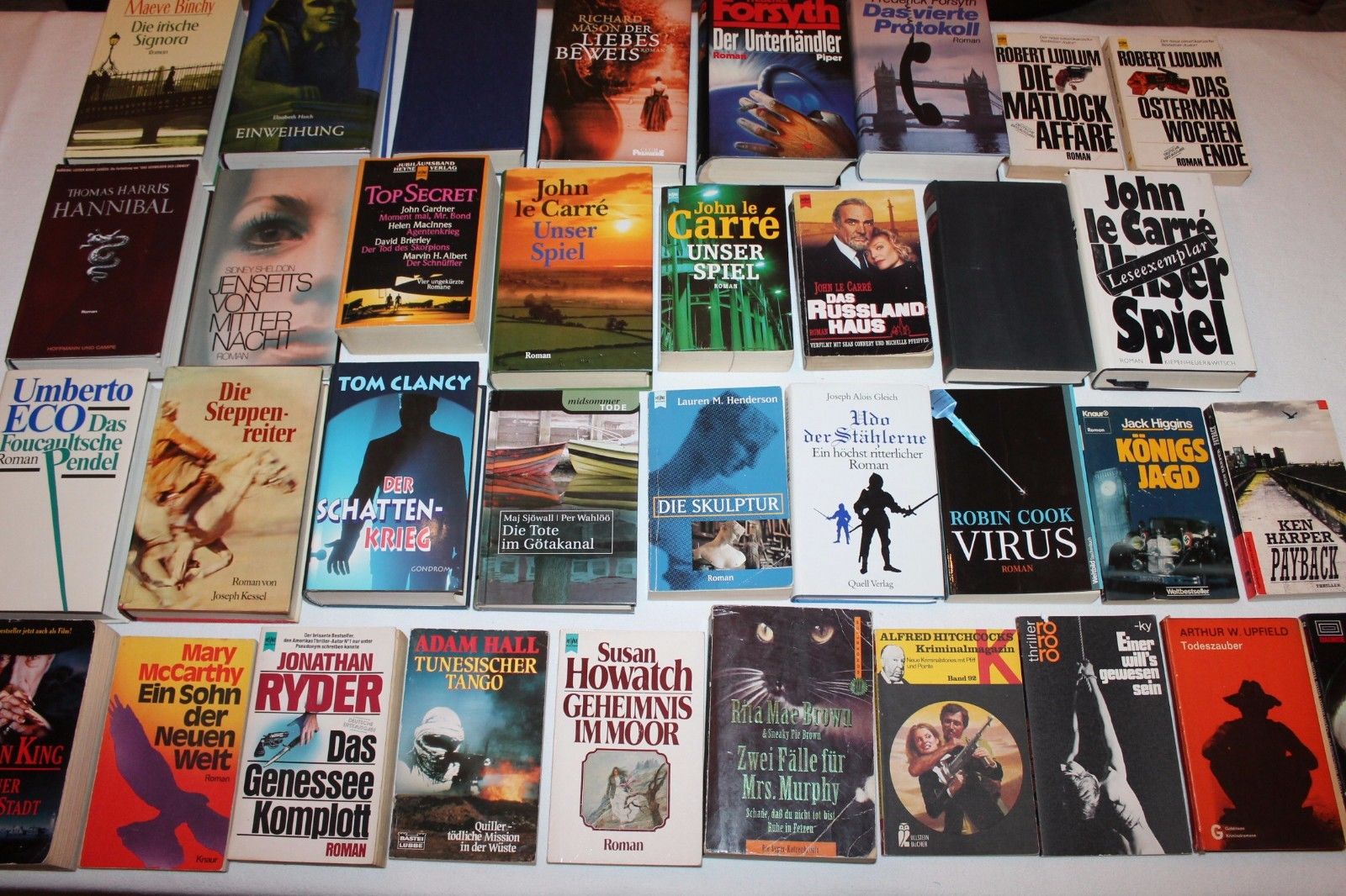 Paket 34 Bücher, Romane, Krimis, Agentenromane, le Carré, Thriller, King, Ludlum
