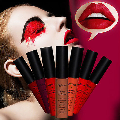 Nue 34 Color Lipstick Makeup Long Lasting Matte Velvet Dark Color Qibest