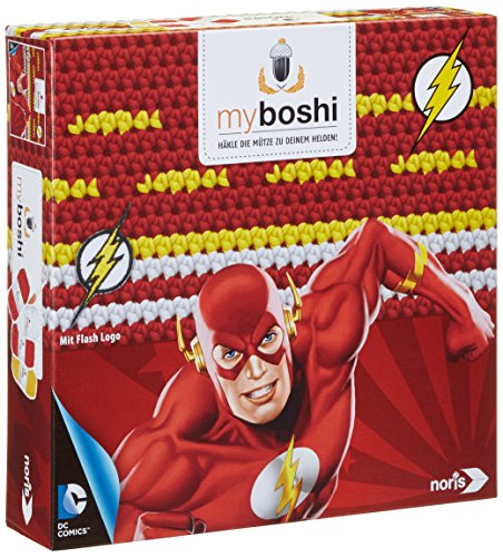 Noris-Spiele 606311366 - Myboshi Superhelden  - Flash, Häkel-set