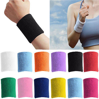 Unisex Sport Yoga Baumwolle Schweißband Schweißarmband Wristband Armband