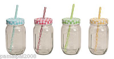 SCHNÄPPCHEN: 450ml Trinkgläser Trinkglas mit Deckel u. Strohhalm für Kinder Glas