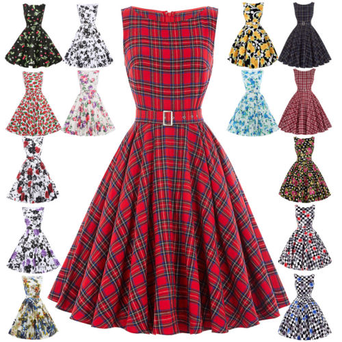 MULTI- Vintage 50er 60er Jahre Kleider Ballkleid Petticoat Pin Up Abendkleid Neu