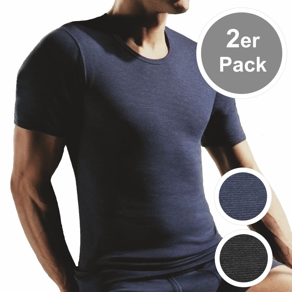 ESGE Feinripp Jeans 700 - Jacke Shirt 1/2 Arm 5 6 7 8 9 Blau Schwarz - 2er Pack